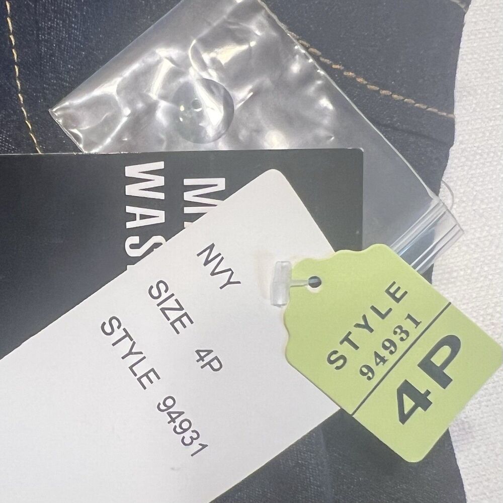 Sandra Darren Denim Fit Flare Dress Petite 4P Dark Wash Belted Workwear Chic - Picture 10 of 13